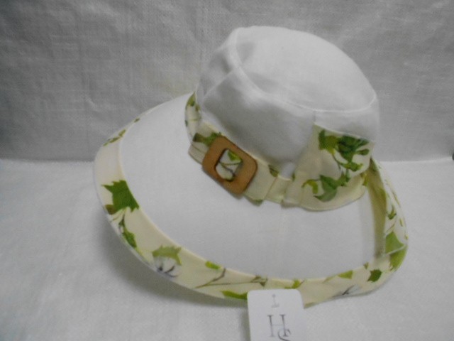  Шляпа лён цветы