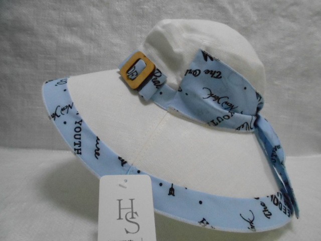  Шляпа лён цветы