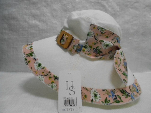  Шляпа лён цветы