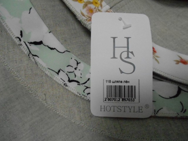  Шляпа лён цветы