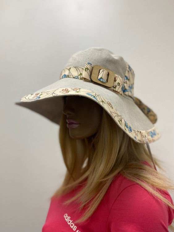 Шляпа лён цветы  Шляпа лён цветы