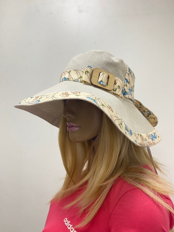 Шляпа лён цветы  Шляпа лён цветы