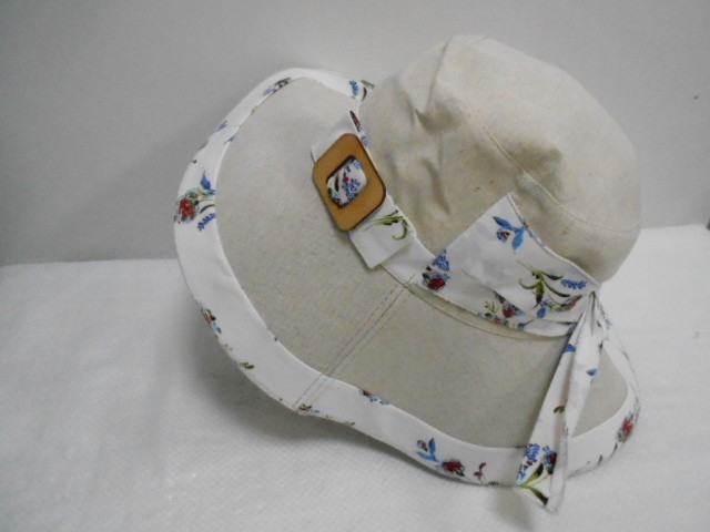  Шляпа лён цветы