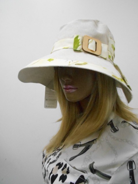  Шляпа лён цветы