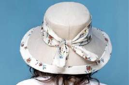 Шляпа лён цветы  Шляпа лён цветы