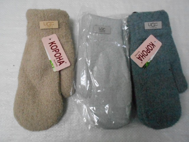  варежки жен. шерсть бамбук