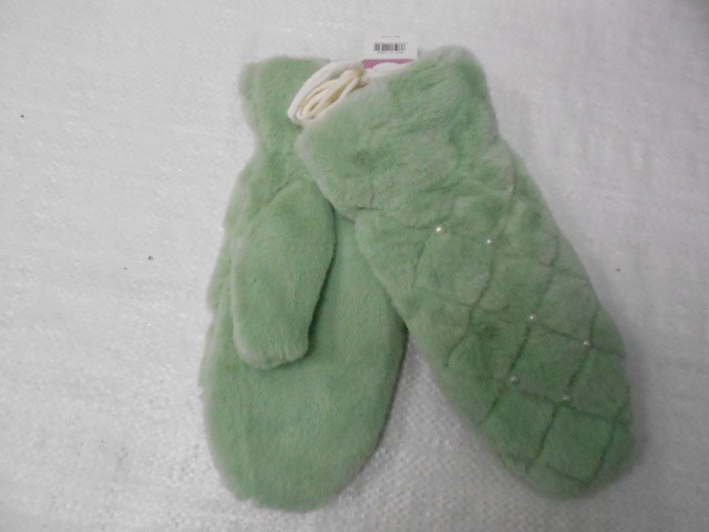  Варежки жен. мех жемчуг