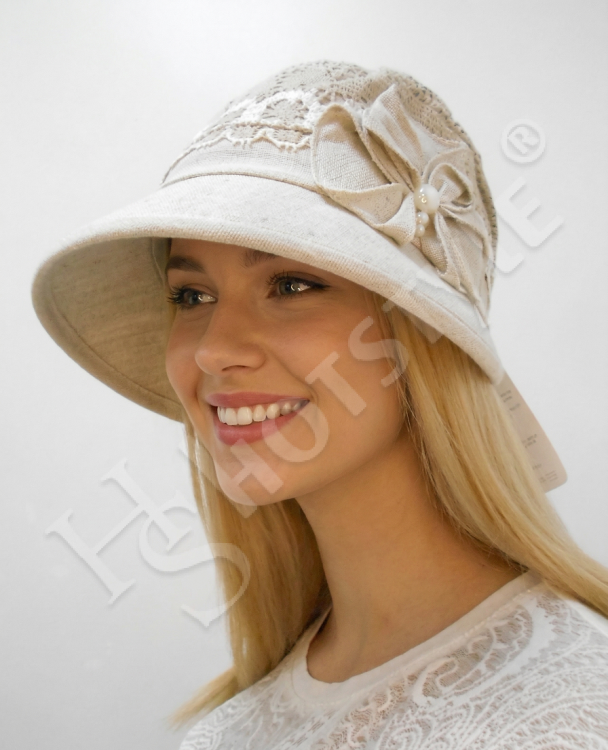  Кепка -шляпа лён