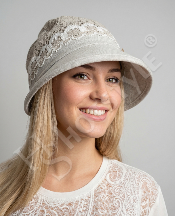  Кепка -шляпа лён