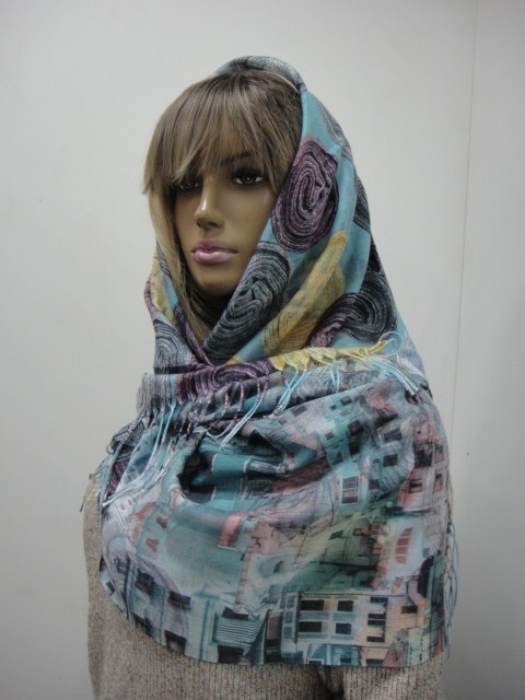  Клубки+город платок