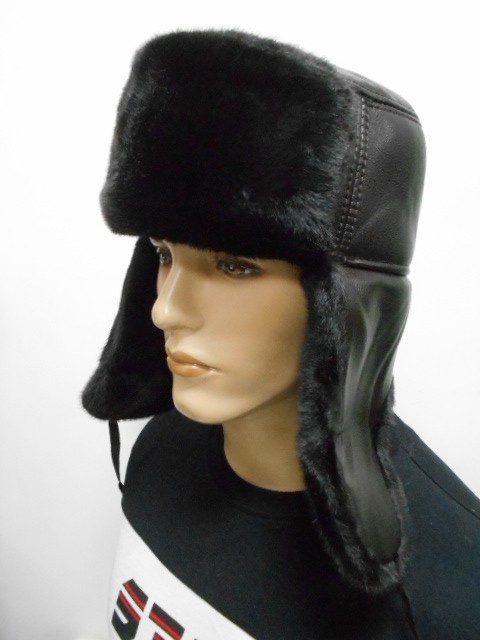  Ушанка муж. кожа+норка