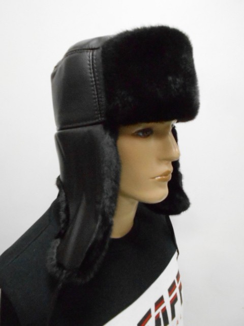  Ушанка муж. кожа+норка