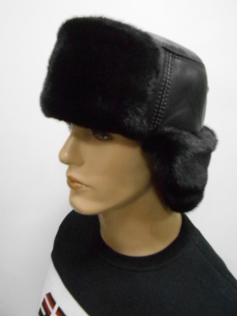  Ушанка муж. кожа+норка