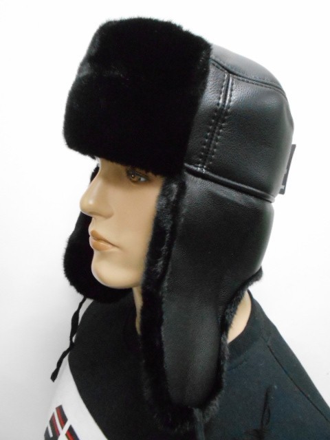  Ушанка муж. кожа+норка