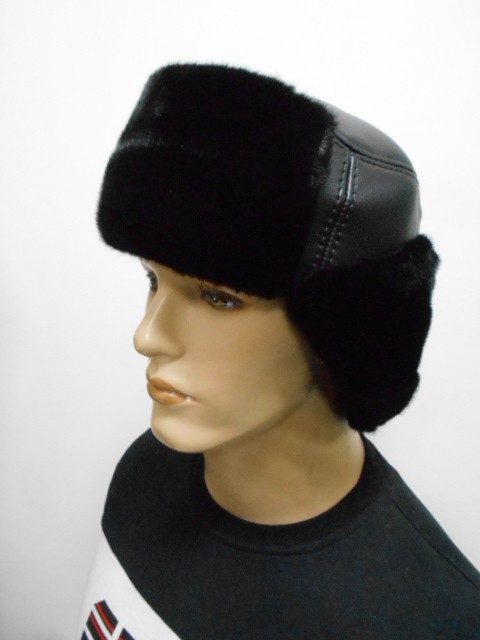  Ушанка муж. кожа+норка