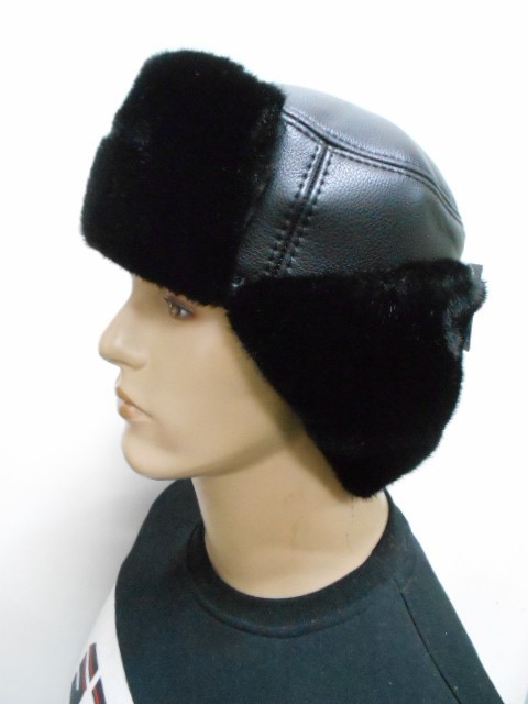  Ушанка муж. кожа+норка