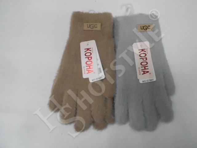 Перчатки жен. UGG пух норки