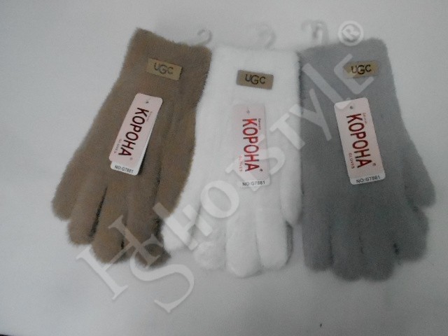  Перчатки жен. UGG пух норки