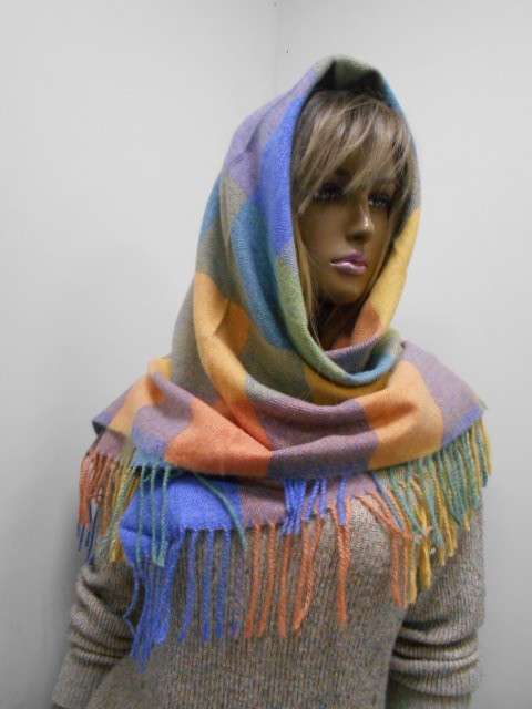  Клетка платок меланж