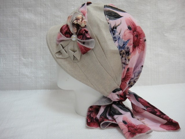 Кепка-бандана лён