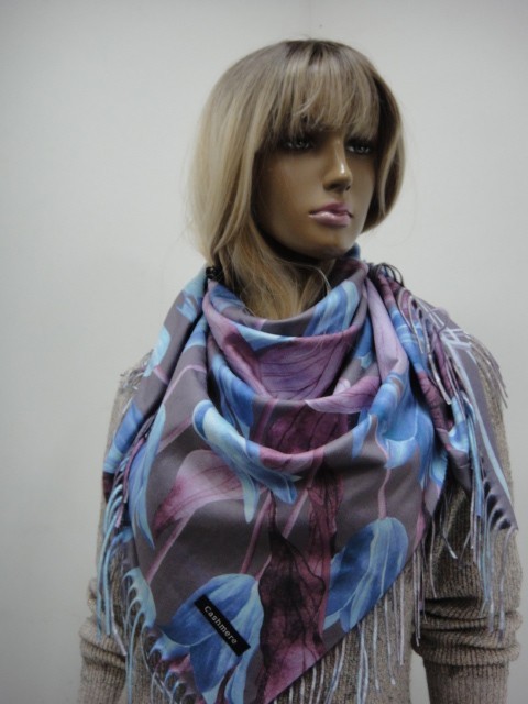  3D цветы+абстракция платок