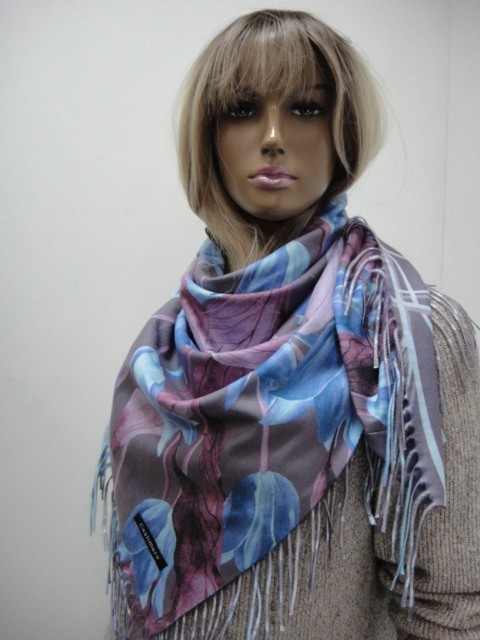  3D цветы+абстракция платок