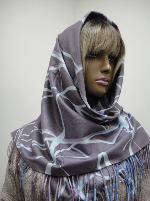  3D цветы+абстракция платок