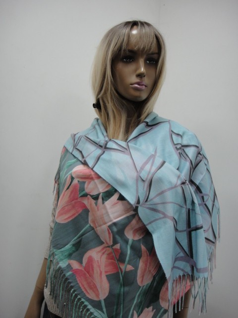  3D цветы+абстракция платок