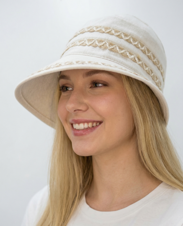  Кепка -шляпа лён