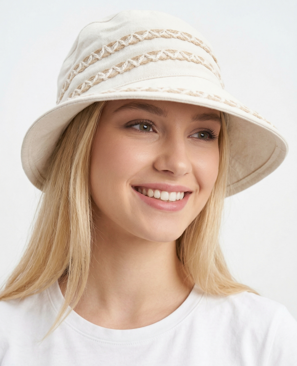  Кепка -шляпа лён