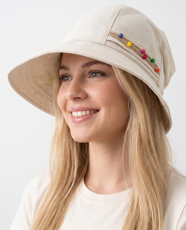  Кепка -шляпа лён 