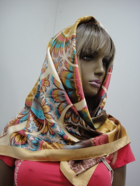 3D цветы платок