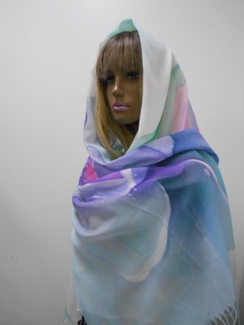 3D цветы палантин