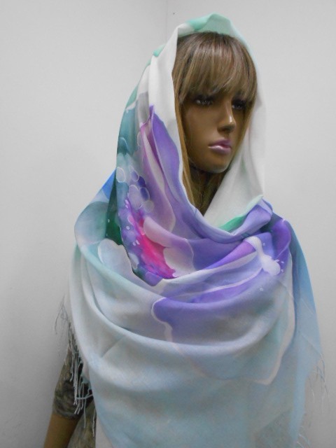 3D цветы палантин