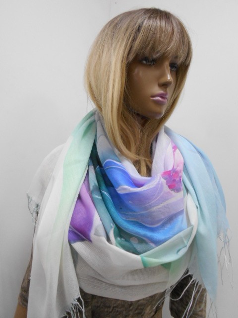 3D цветы палантин