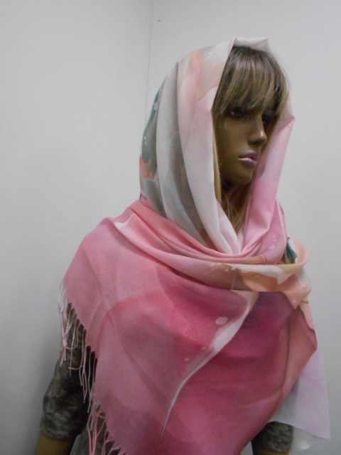 3D цветы палантин