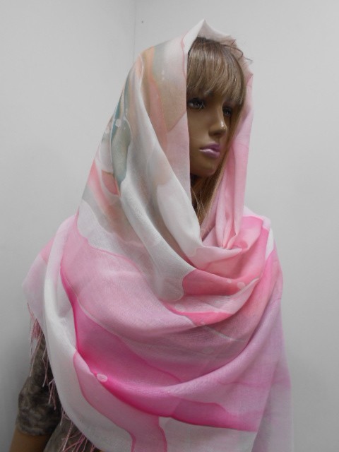 3D цветы палантин