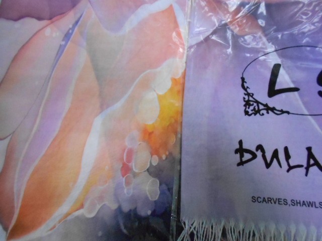 3D цветы палантин