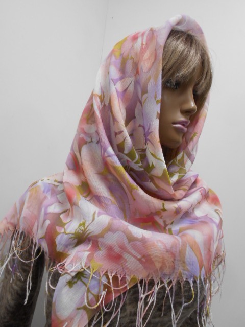 3D цветы платок