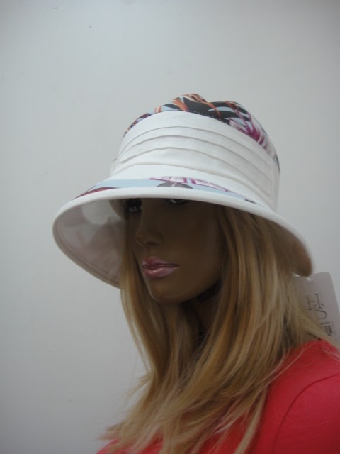  Шляпа лён цветы