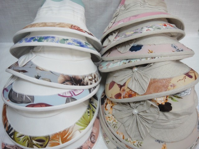  Шляпа лён цветы