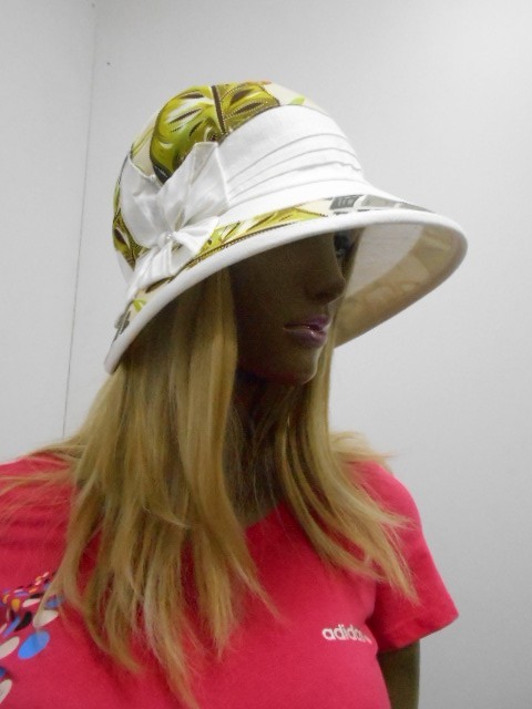  Шляпа лён цветы