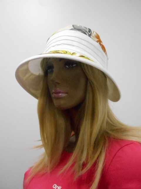  Шляпа лён цветы