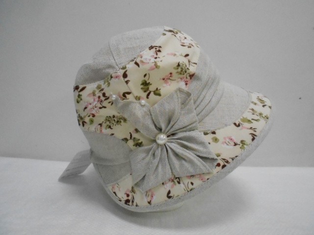  Шляпа лён цветы