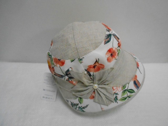  Шляпа лён цветы
