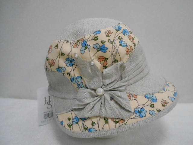  Шляпа лён цветы