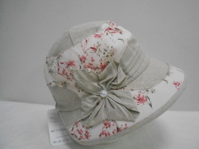  Шляпа лён цветы