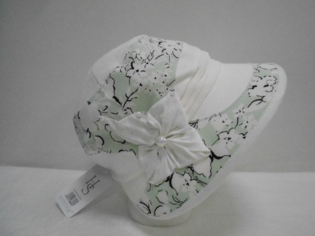  Шляпа лён цветы