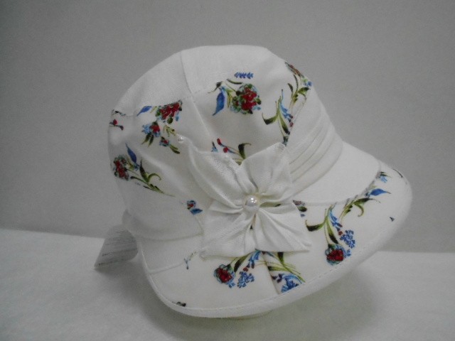  Шляпа лён цветы