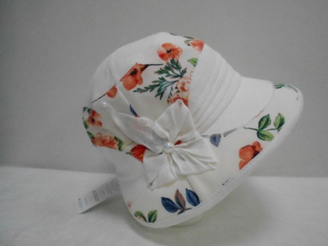  Шляпа лён цветы